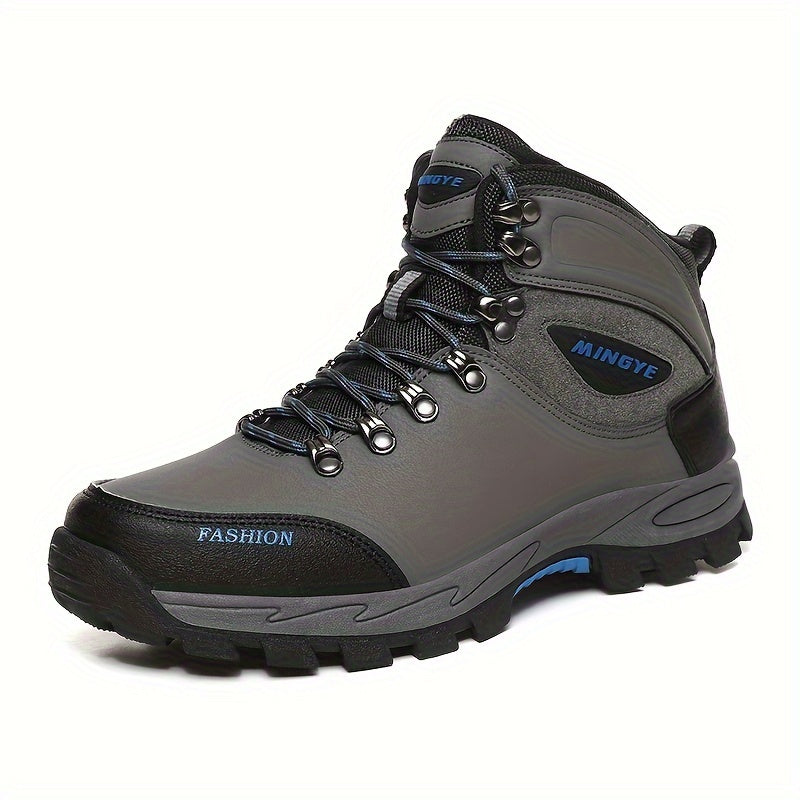 Olive Green High-Top Hiking Boots - All-Season Comfort with EVA Insole & TPR Sole, Lace-Up