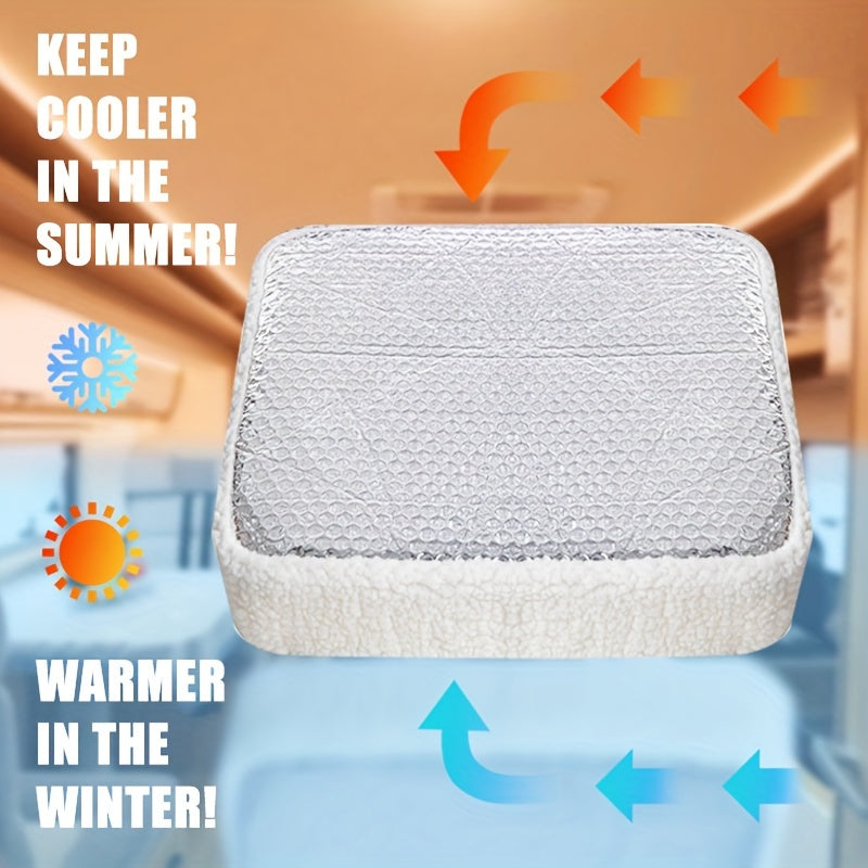 Easy-Install RV Skylight Insulator Cover, 14"x14" - Reflective Surface, Triple-Layer Heat Reduction
