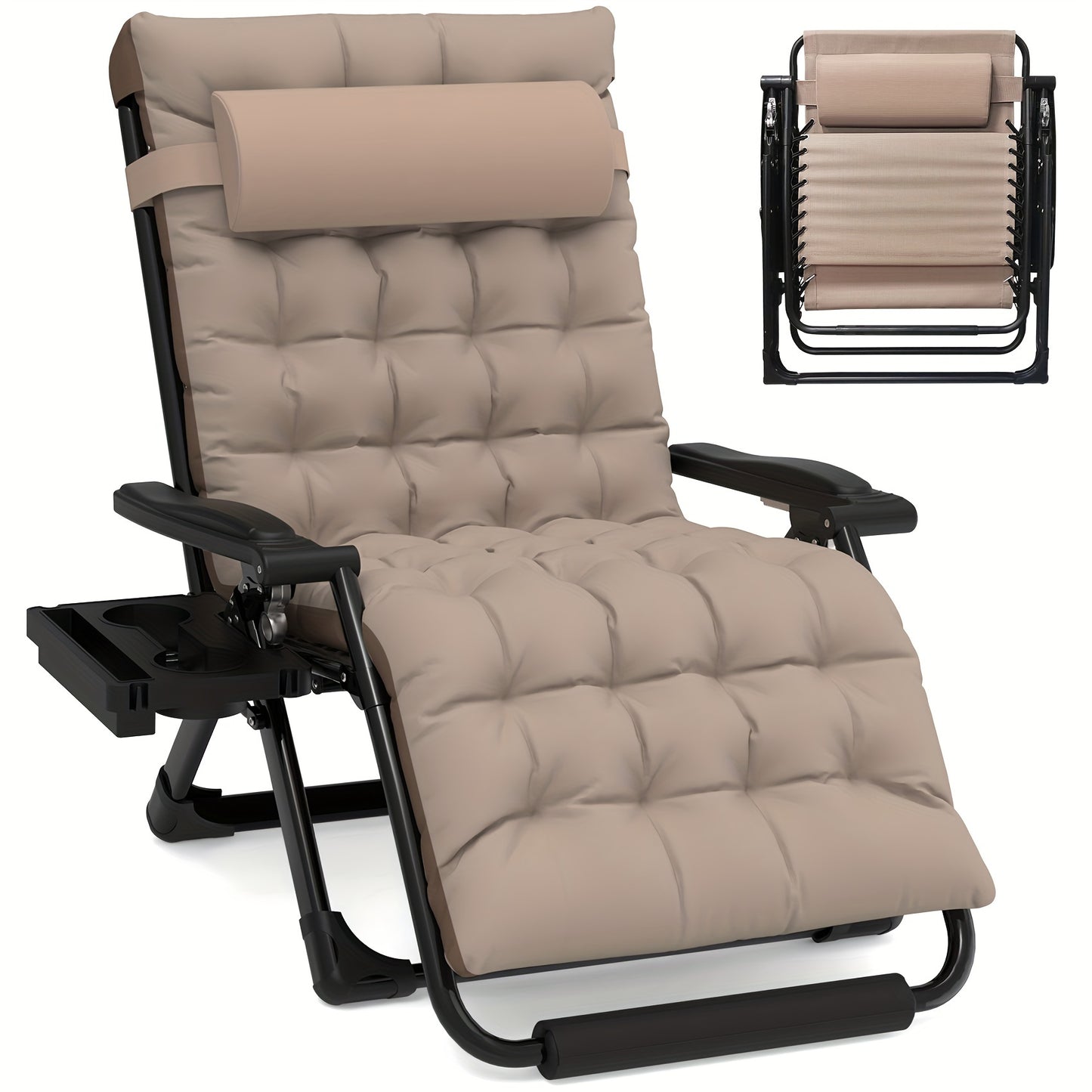 Zero Gravity Chairs XXL, 33In Padded Zero Gravity Lounge Chair