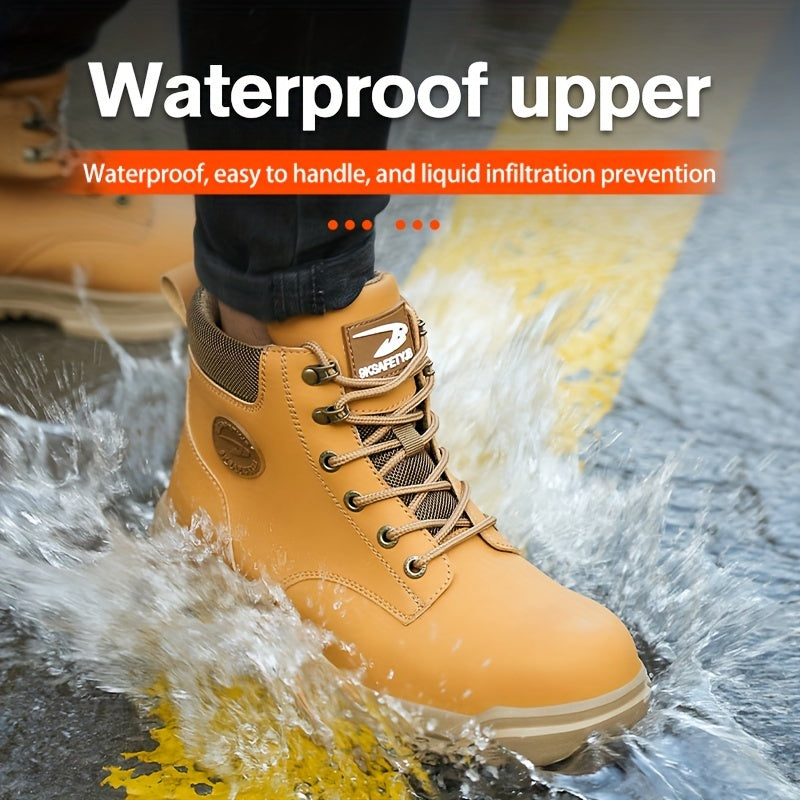 Men's Vintage High-Top Hiking Boots - Waterproof, Anti-Smashing, Comfortable & Durable