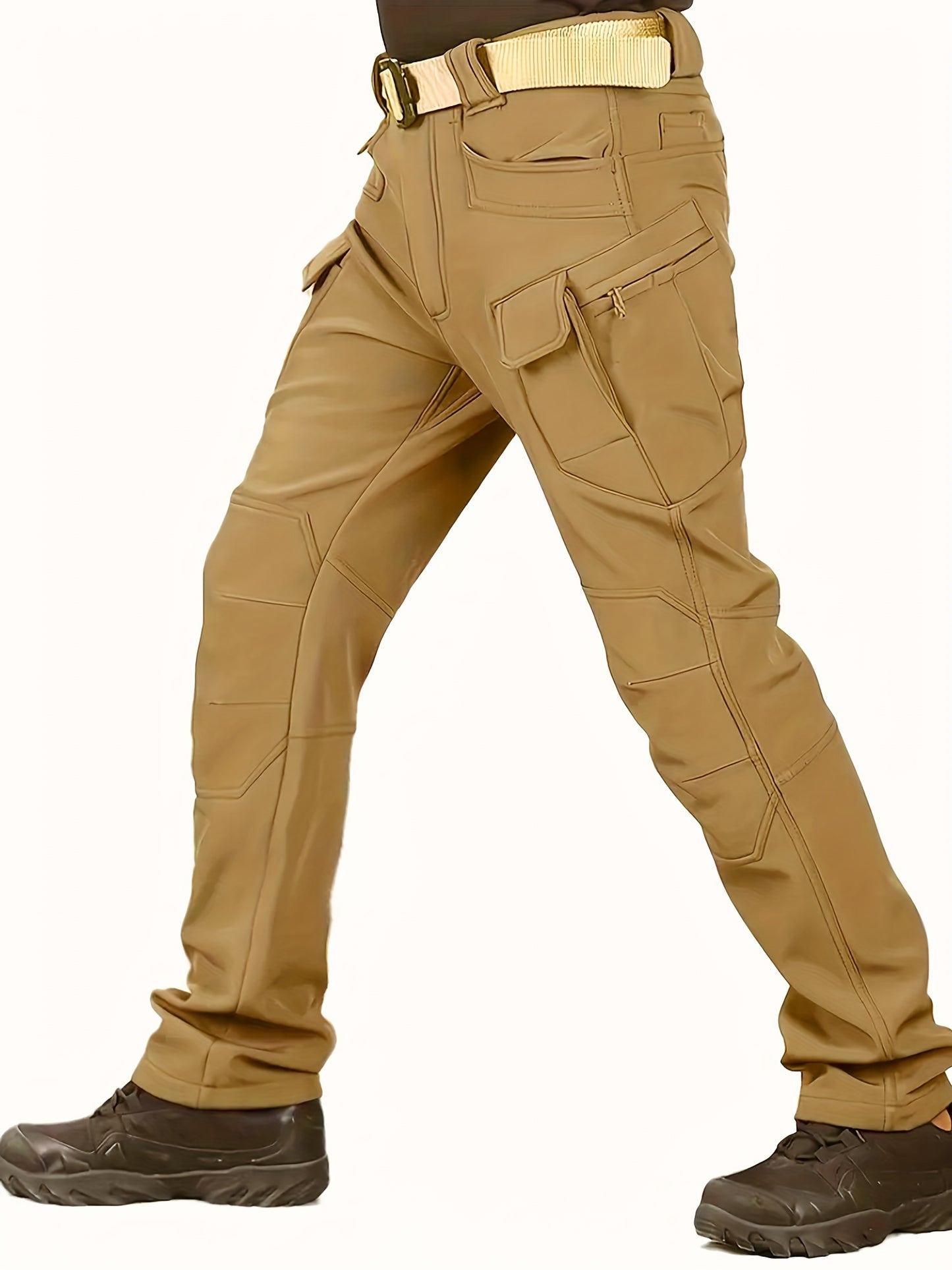 Men's Fleece Lined Ultimate Thermal Tactical Pants - Waterproof, Windproof, Multi-Pocket, Loose Fit