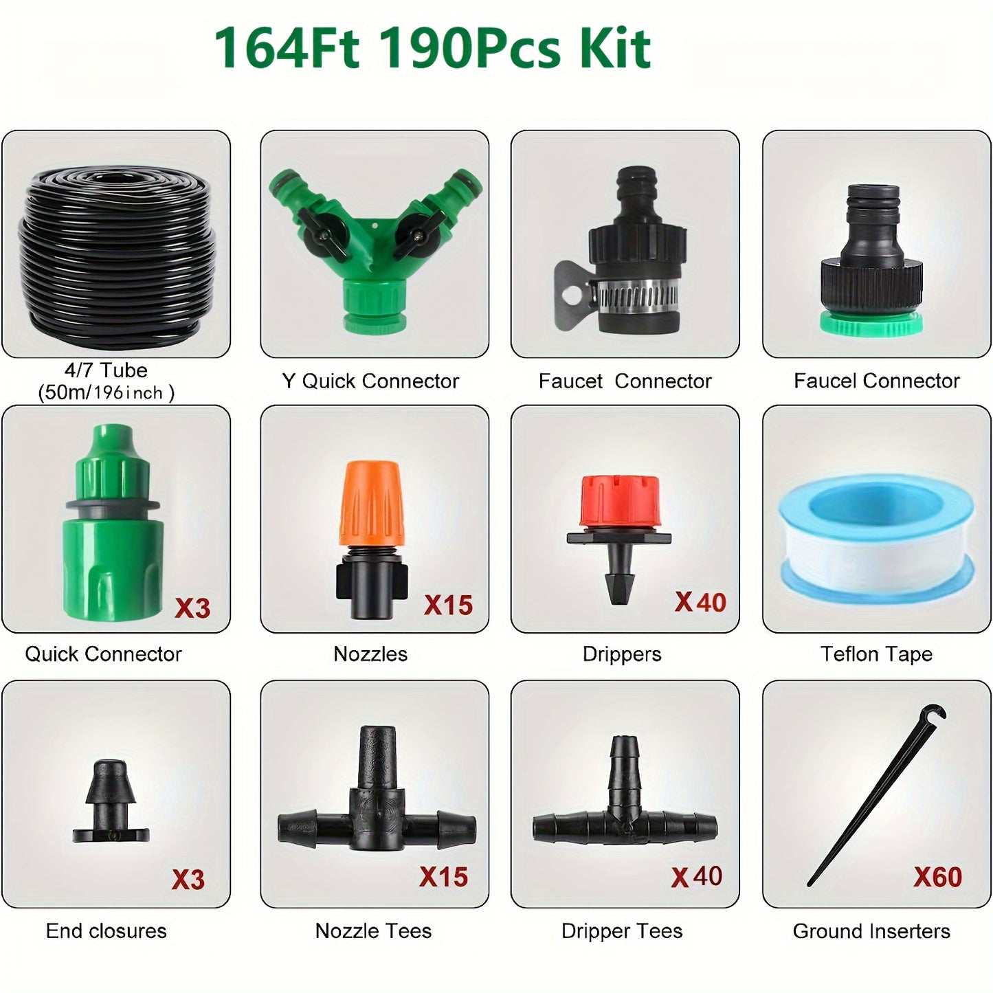 1 Set Of DIY Garden Drip Irrigation Hose, Garden Watering System