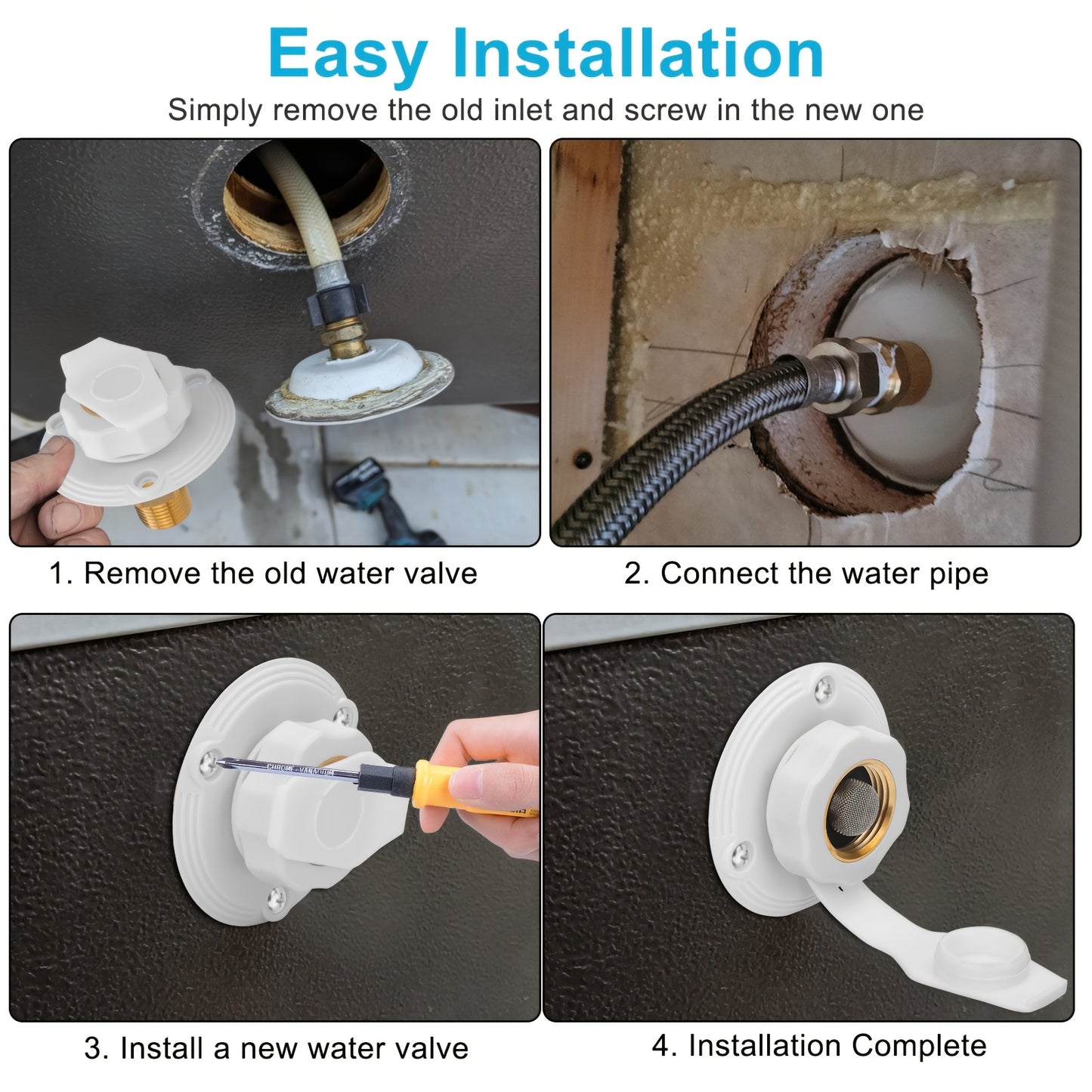 RV City Water Inlet Flange with Check Valve