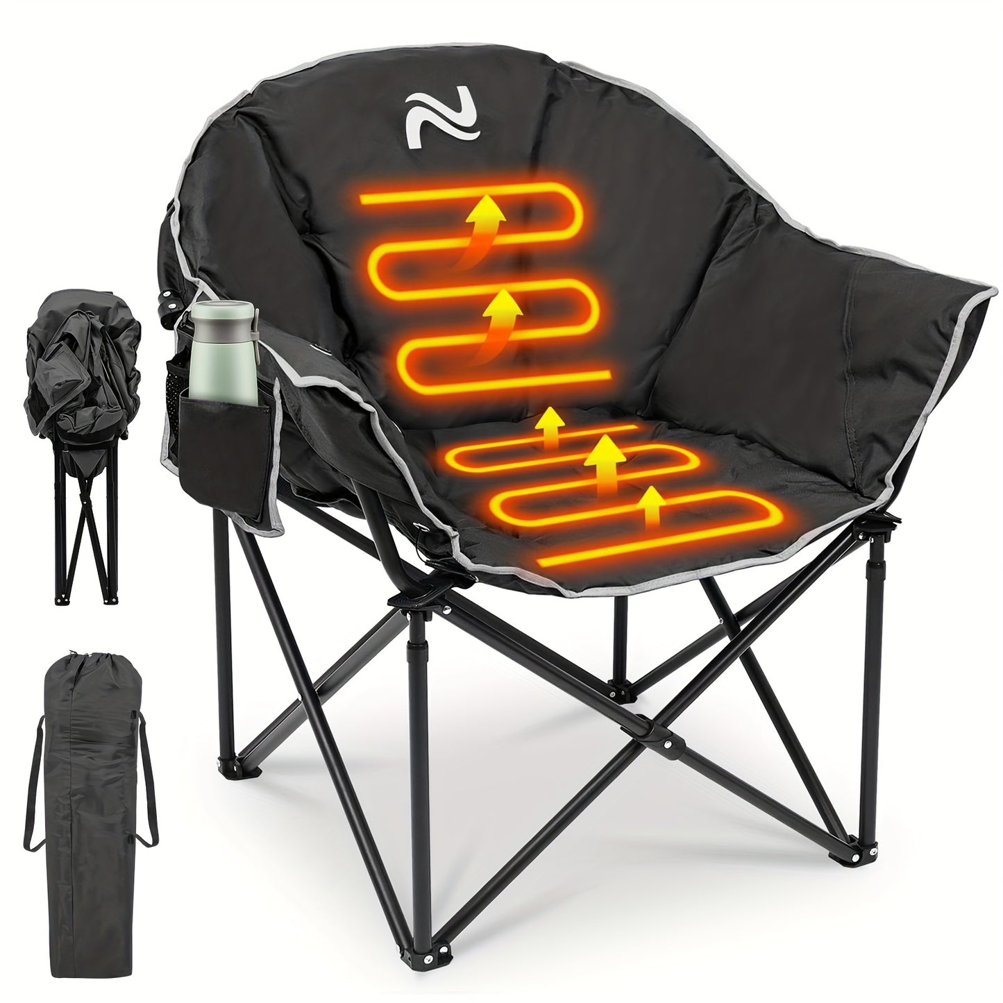 500lbs Heated Camping Chair, Portable Heated Camping Chair