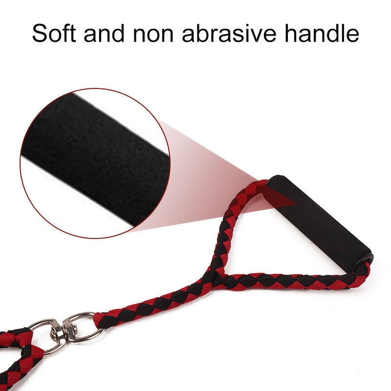 Heavy-Duty Braided Dual Dog Leash with Comfort Grip Handle