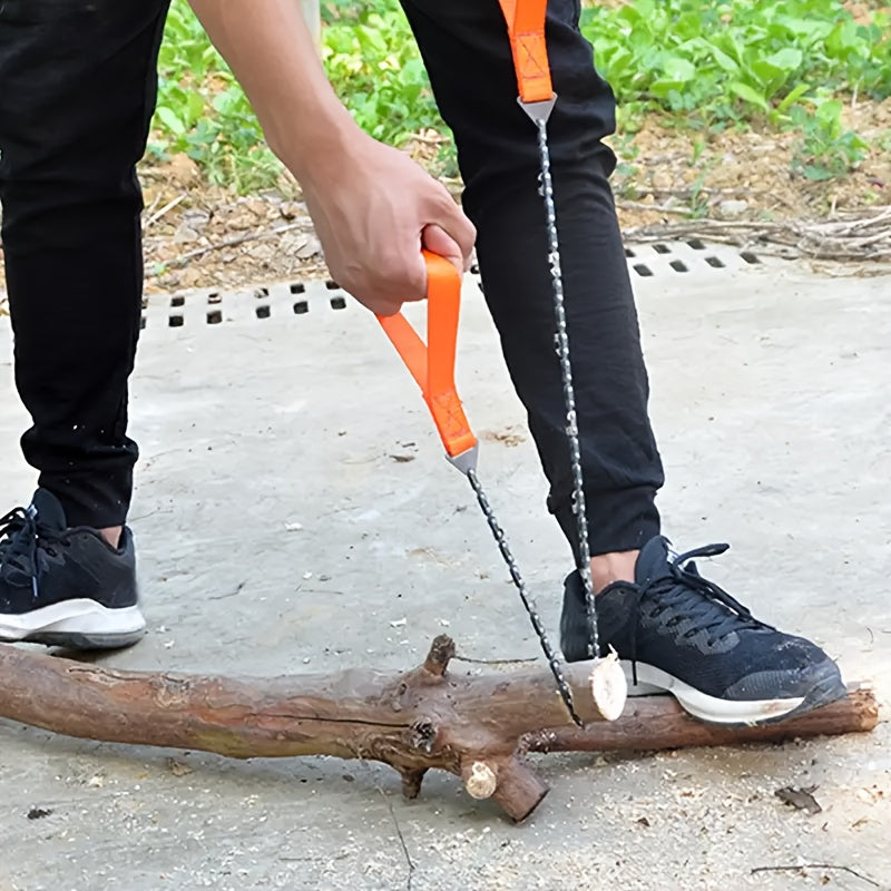 Compact Pocket Chainsaw - Durable Hand-Operated Survival Tool with High-Performance Steel Rope Chain for Rapid Cutting