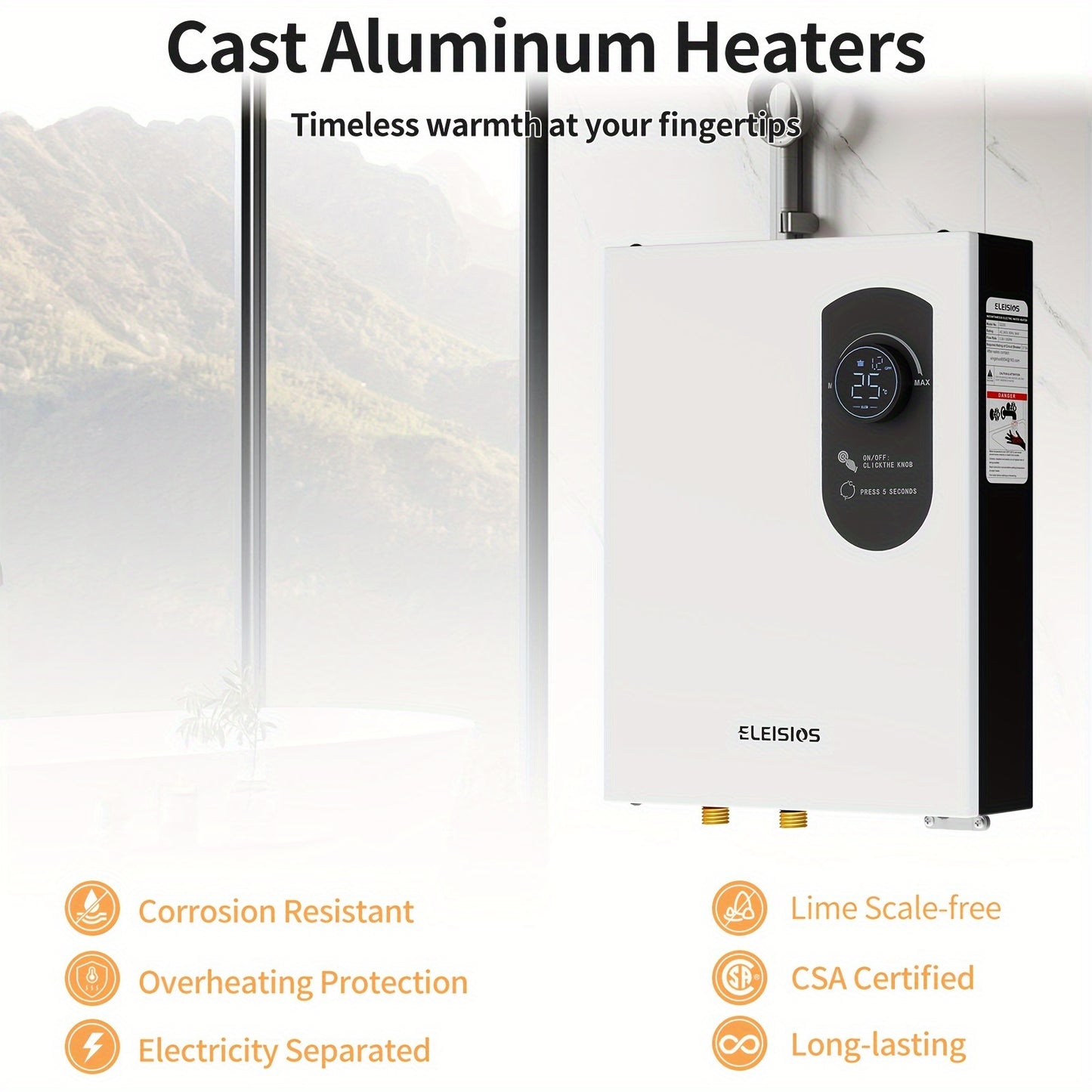 Tankless Water Heater Electric, 240V 9kW Instant Hot Water Heater, Water Heater Electric With LED Display,