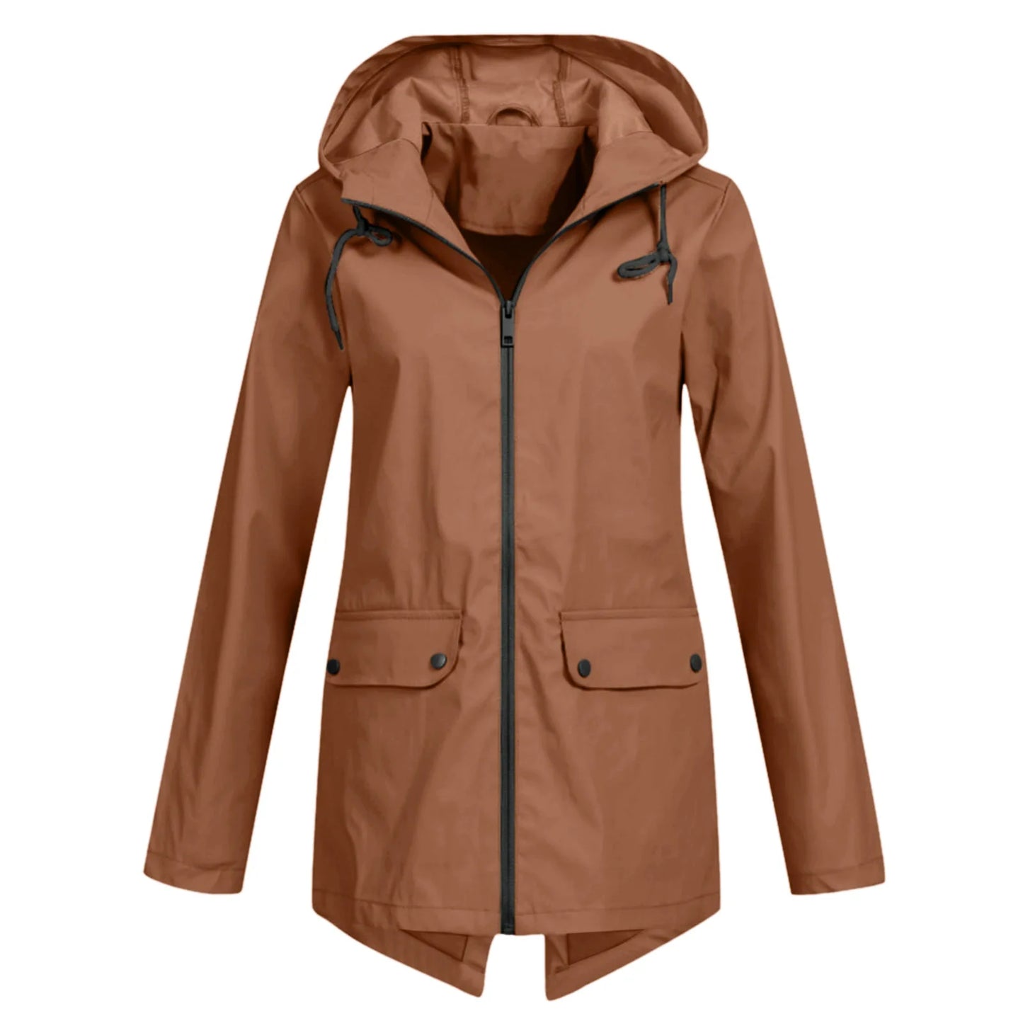 Camping Rain Jacket Women with front zipper