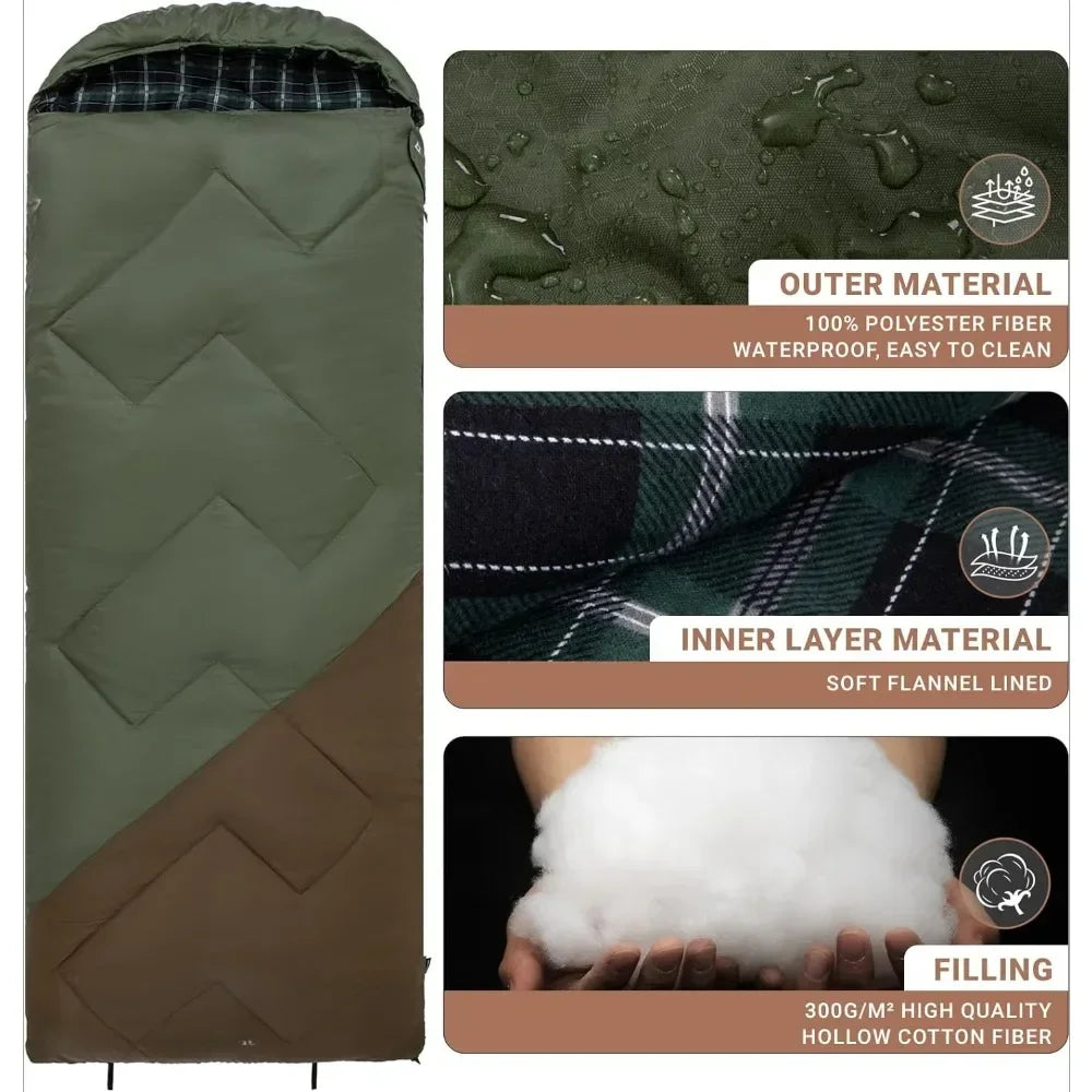 Sleeping Bag for Adults Lightweight, 3-4 Season Sleeping Bag