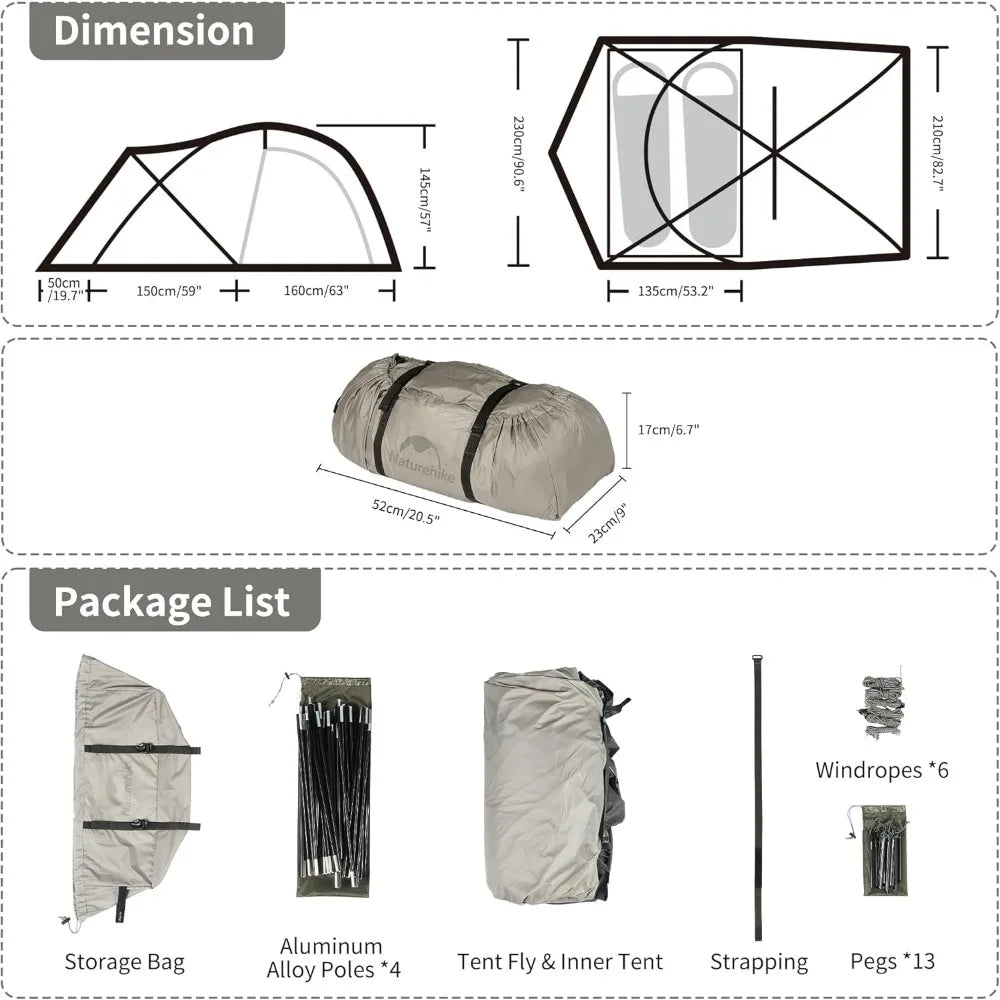 Massif Hot Tent with Stove Jack, 4 Season Tent, 1/2/4/6 Person Camping Tent.