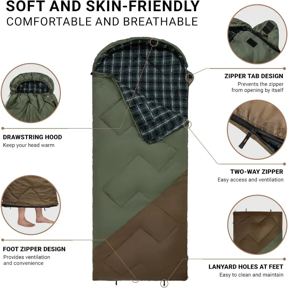Sleeping Bag for Adults Lightweight, 3-4 Season Sleeping Bag