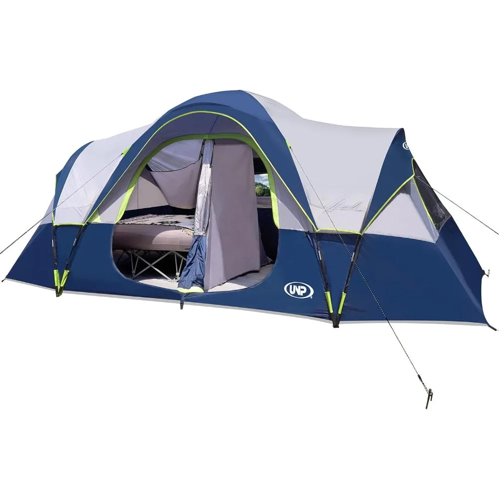 10-Person-Family Tents, 5 Large Mesh Windows, Double Layer, 2 Room, Waterproof
