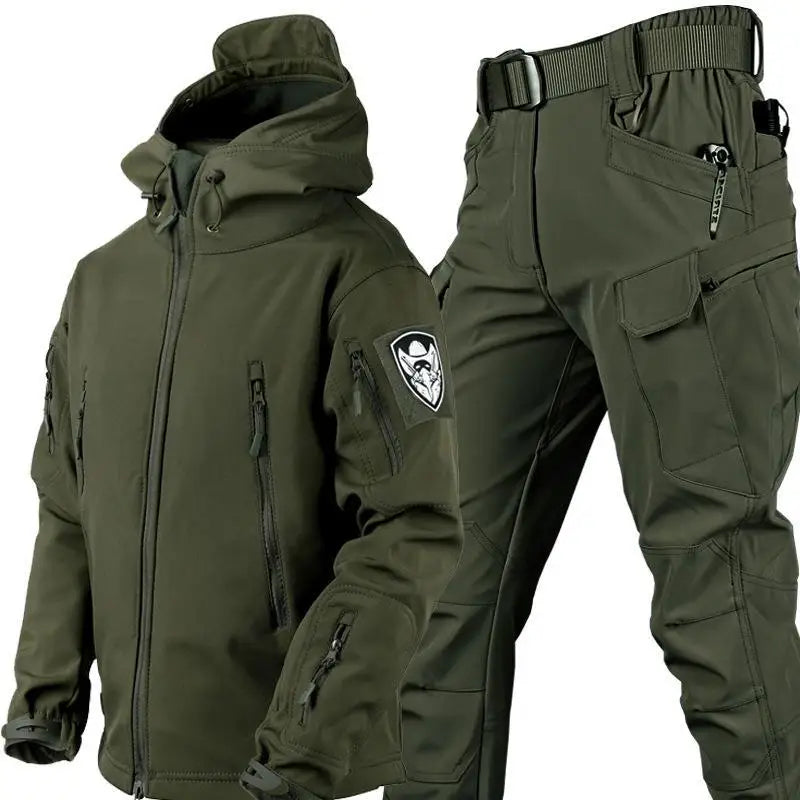 Men and Women Outdoor Shark Skin Jackets and Pants Set.
