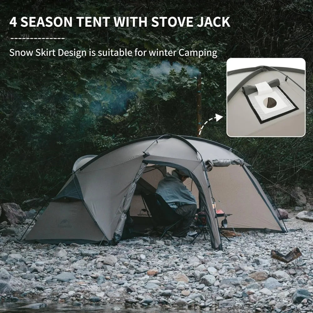 Massif Hot Tent with Stove Jack, 4 Season Tent, 1/2/4/6 Person Camping Tent.