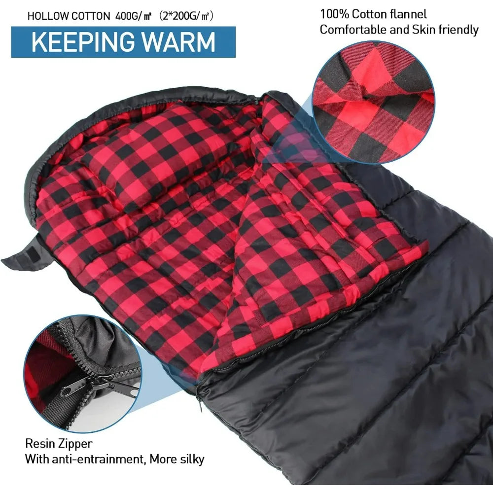 4 Season Big and Tall. Cold Weather Sleeping Bag,