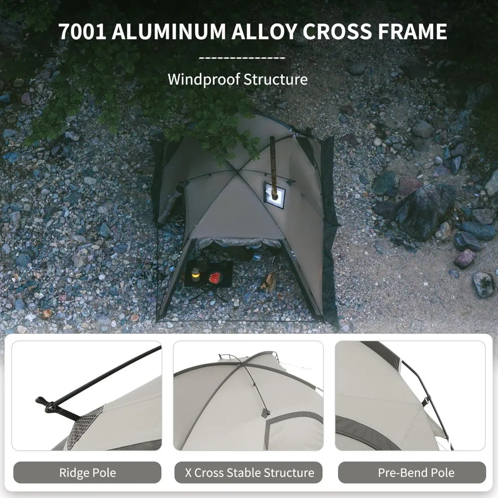 Massif Hot Tent with Stove Jack, 4 Season Tent, 1/2/4/6 Person Camping Tent.