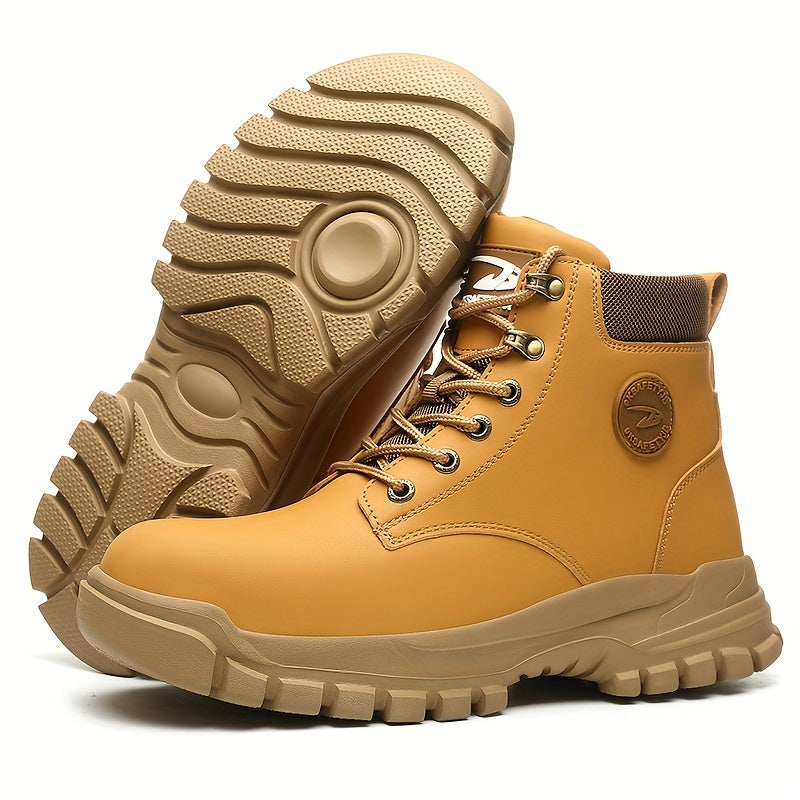 Men's Vintage High-Top Hiking Boots - Waterproof, Anti-Smashing, Comfortable & Durable