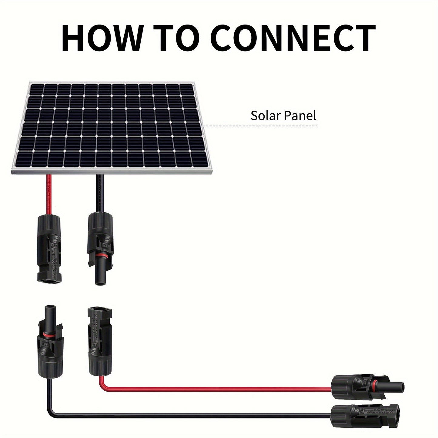 14AWG Solar Panel Extension Cable Set - 30FT & 40FT Options