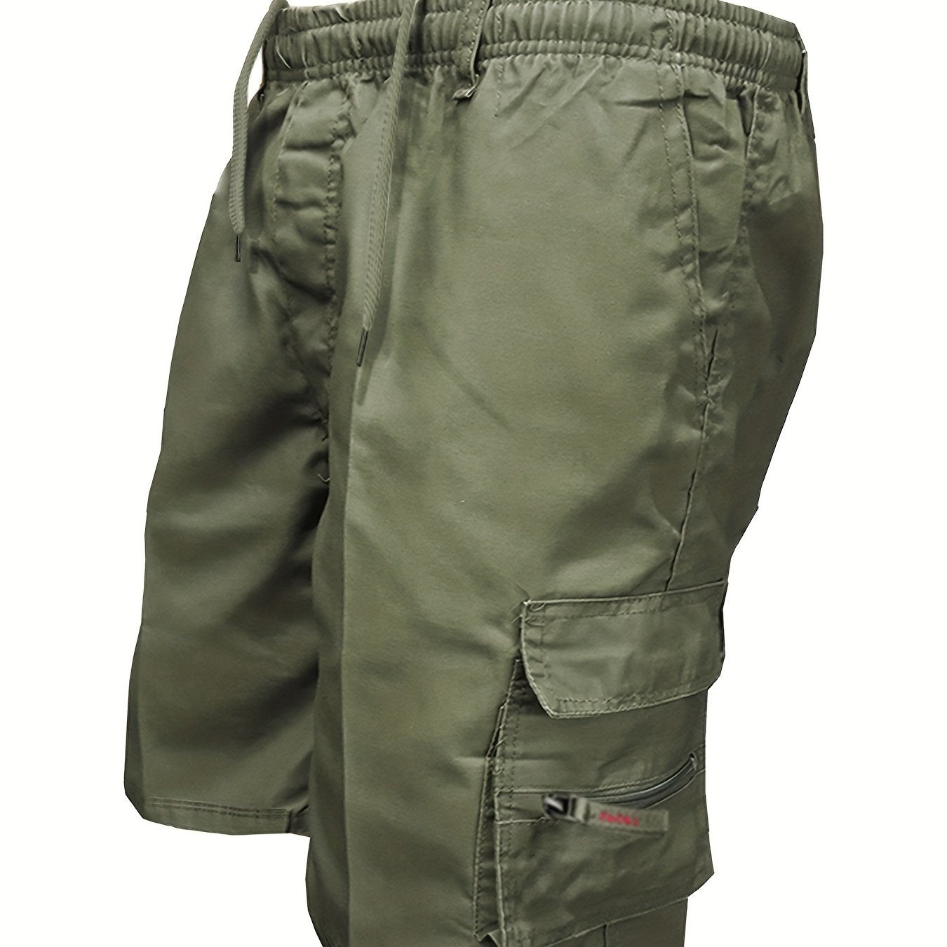 Men's Outdoor Tactical Shorts, Summer Casual Sports Drawstring Shorts With Multiple Pockets