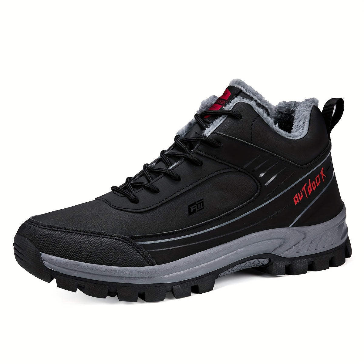 Plush-Lined Thermal Hiking Boots - Waterproof, Anti-Slip, Shock-Absorbing Casual Outdoor Shoes with Durable TPR Sole for Women
