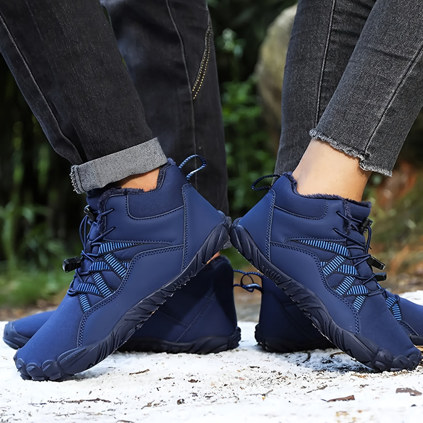 Outdoor Snow Boots for Women, Winter Plush Shoes, Anti Splash, Anti Slip, Wear-Resistant Hiking Shoes