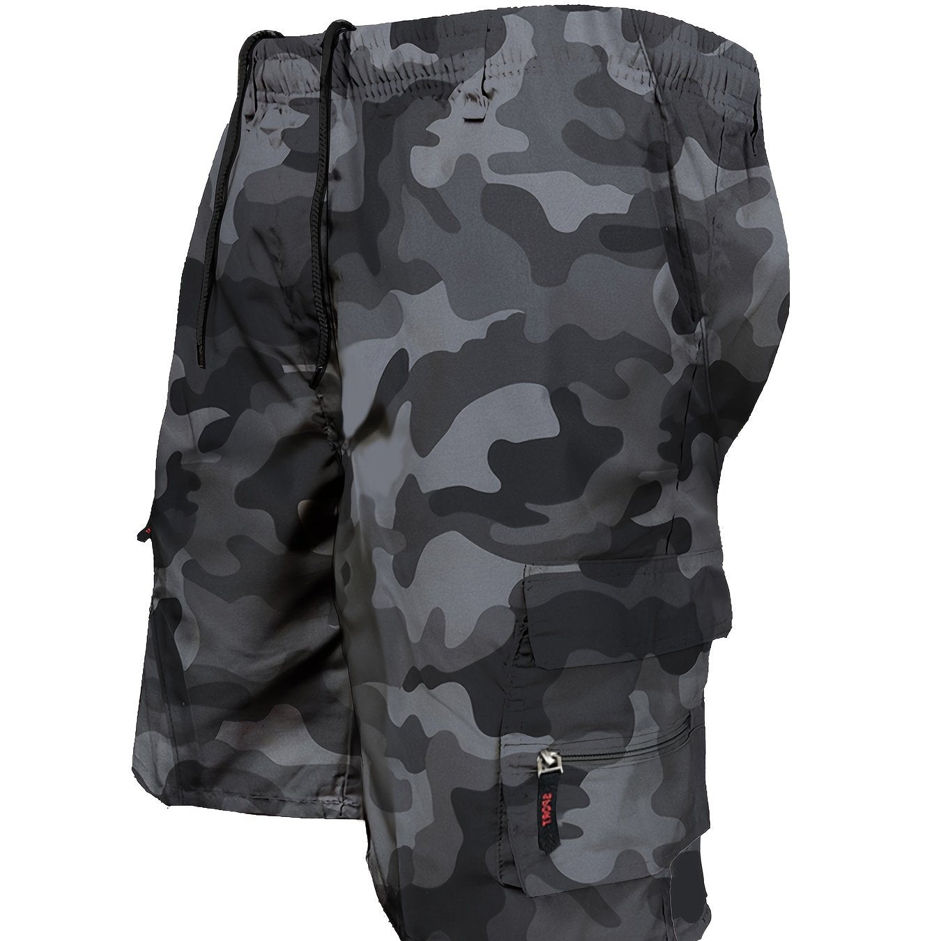 Men's Outdoor Tactical Shorts, Summer Casual Sports Drawstring Shorts With Multiple Pockets