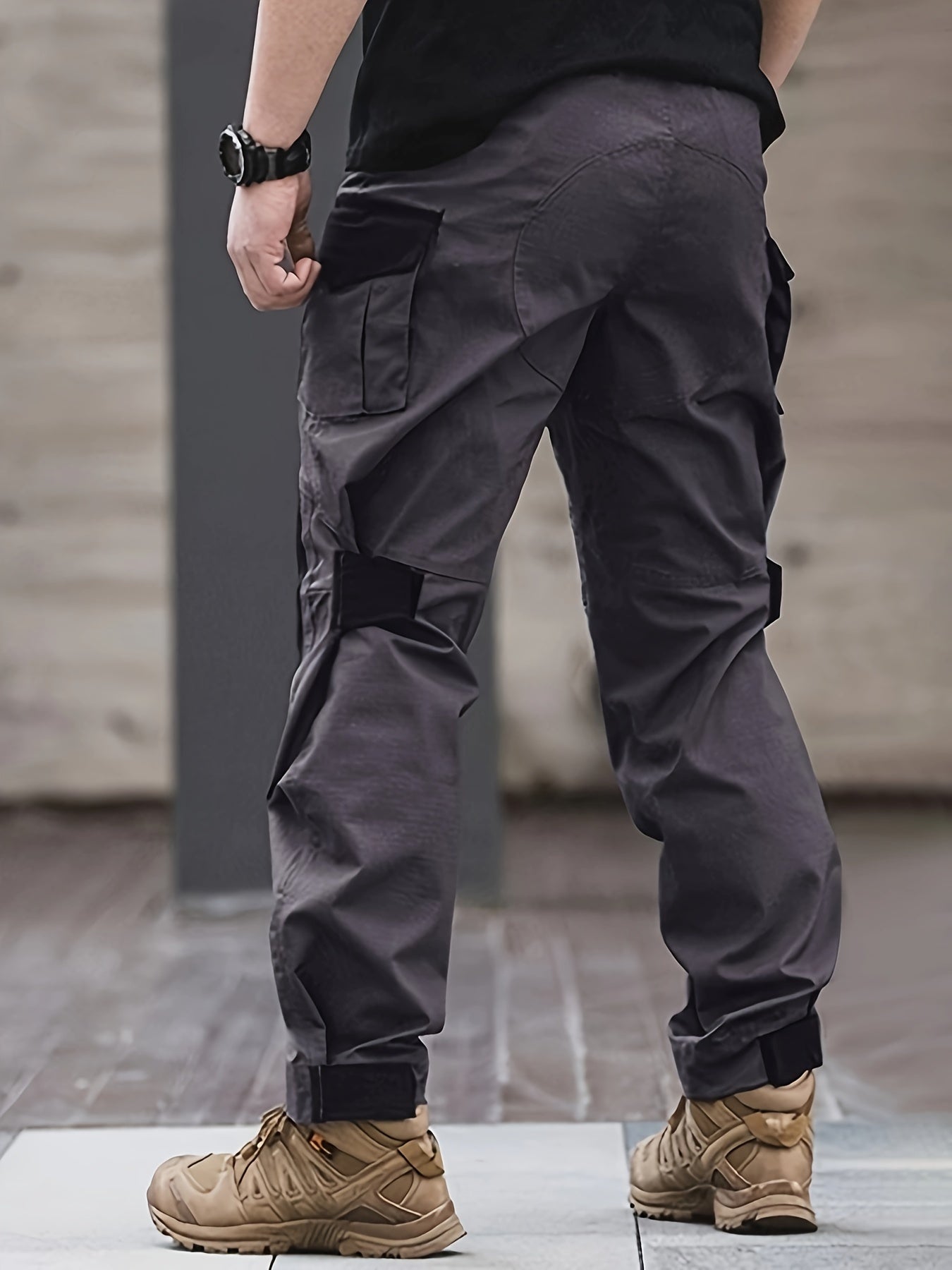 Men's straight-leg tactical trousers, They are water-repellent