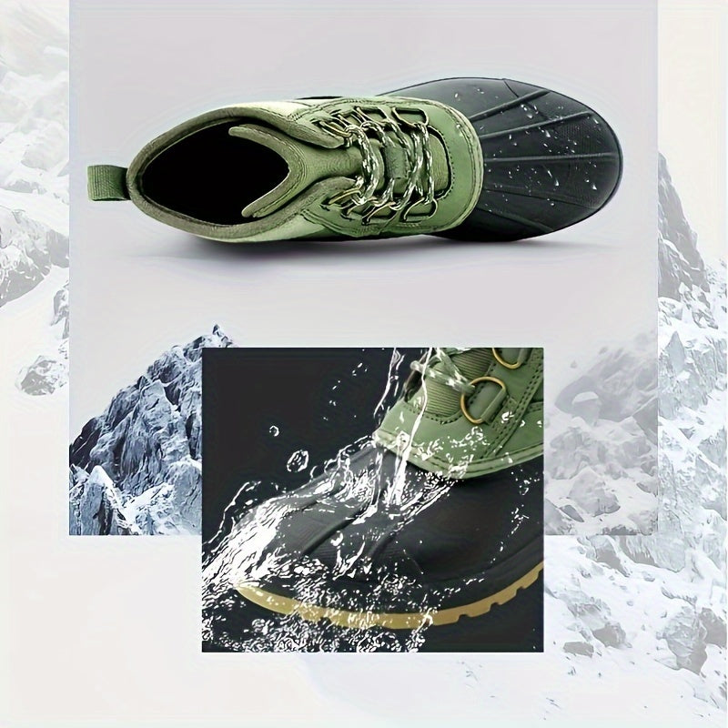 Waterproof Fashion Winter Duck Boots, Anti-slip Lace-up