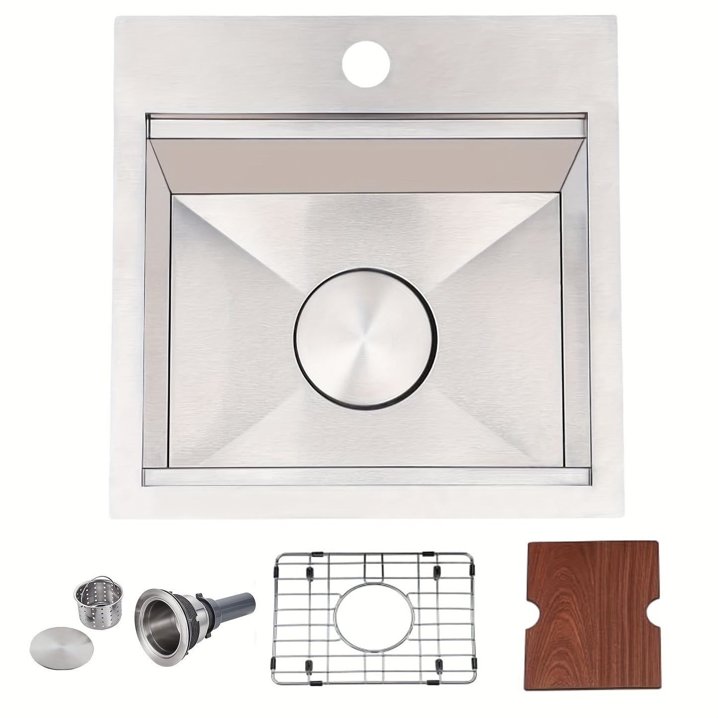 Drop In Small Bar Kitchen Sink, 15 X 15 Single Bowl Top mount RV Sink
