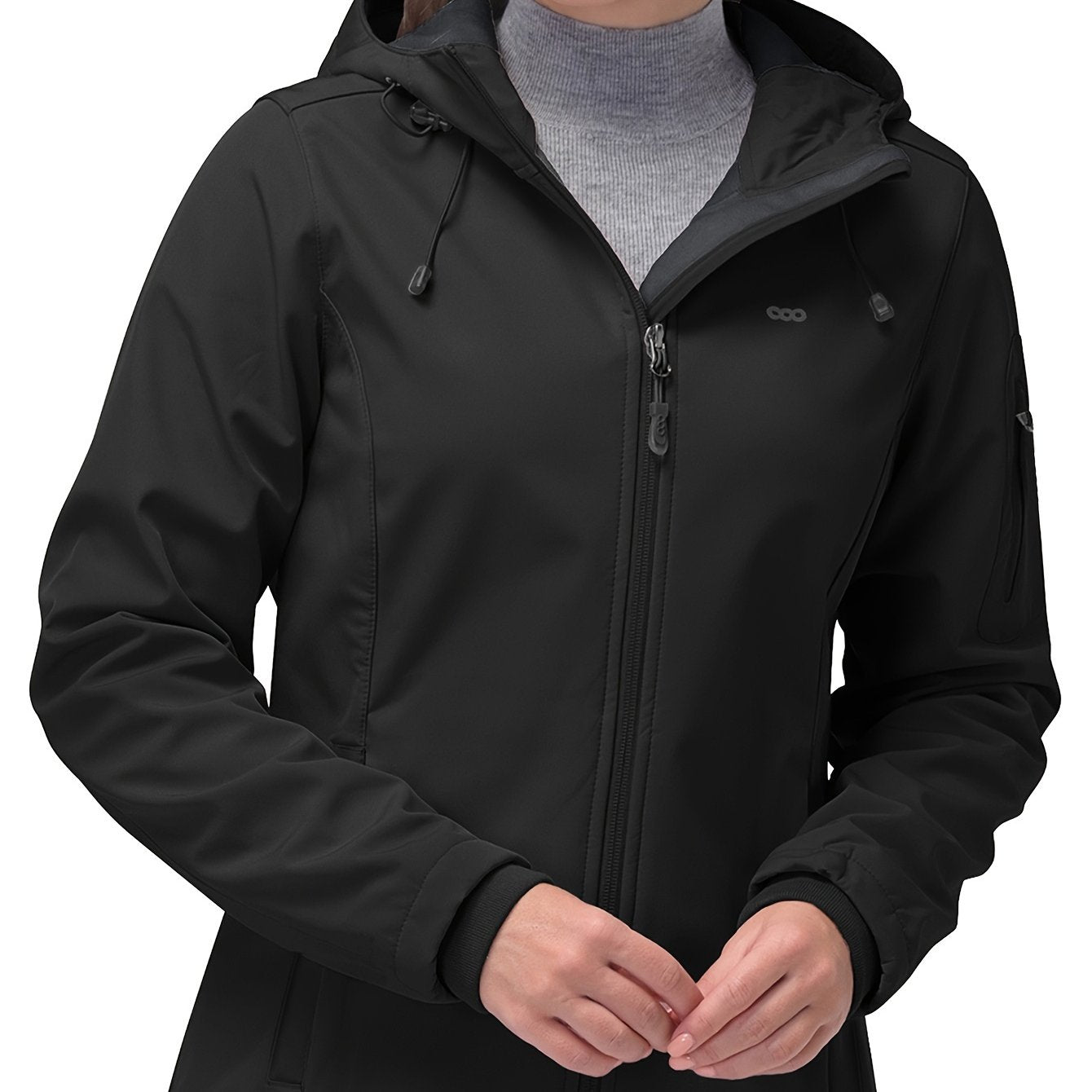 Women's Long Sleeves Outdoor Sports Jacket, Fleece Liner Windproof With Zipper Pocket Sporty Coat