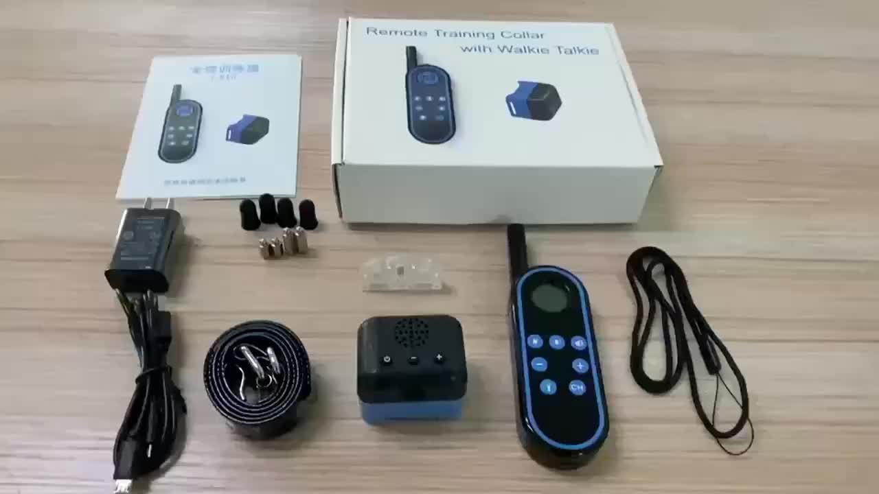 Remote Control Intercom Dog Training Collar with Voice Call Function, Adjustable Cotton Material, Electric Shock Training Device for Dogs,