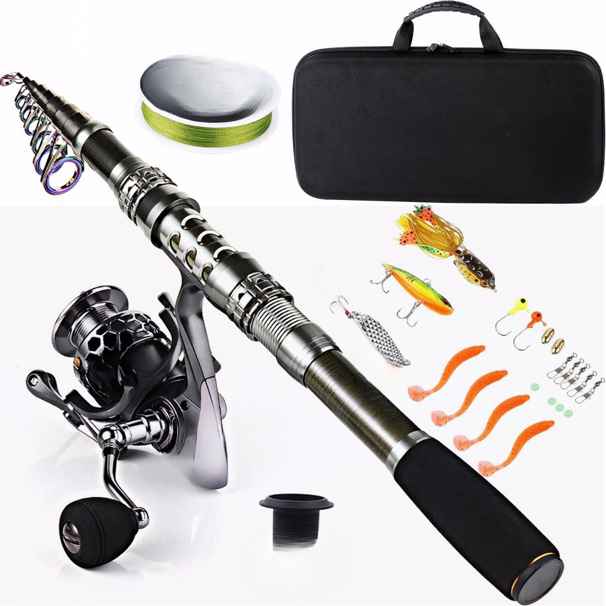 Combos with Telescopic Fishing Pole Spinning Reels Fishing Carrier Bag
