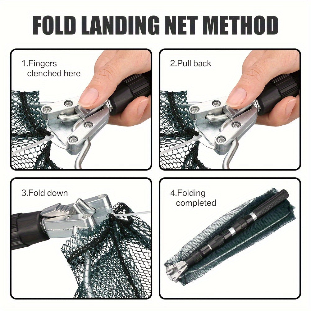 Durable Foldable Fish Net, Extend to 34-51Inches