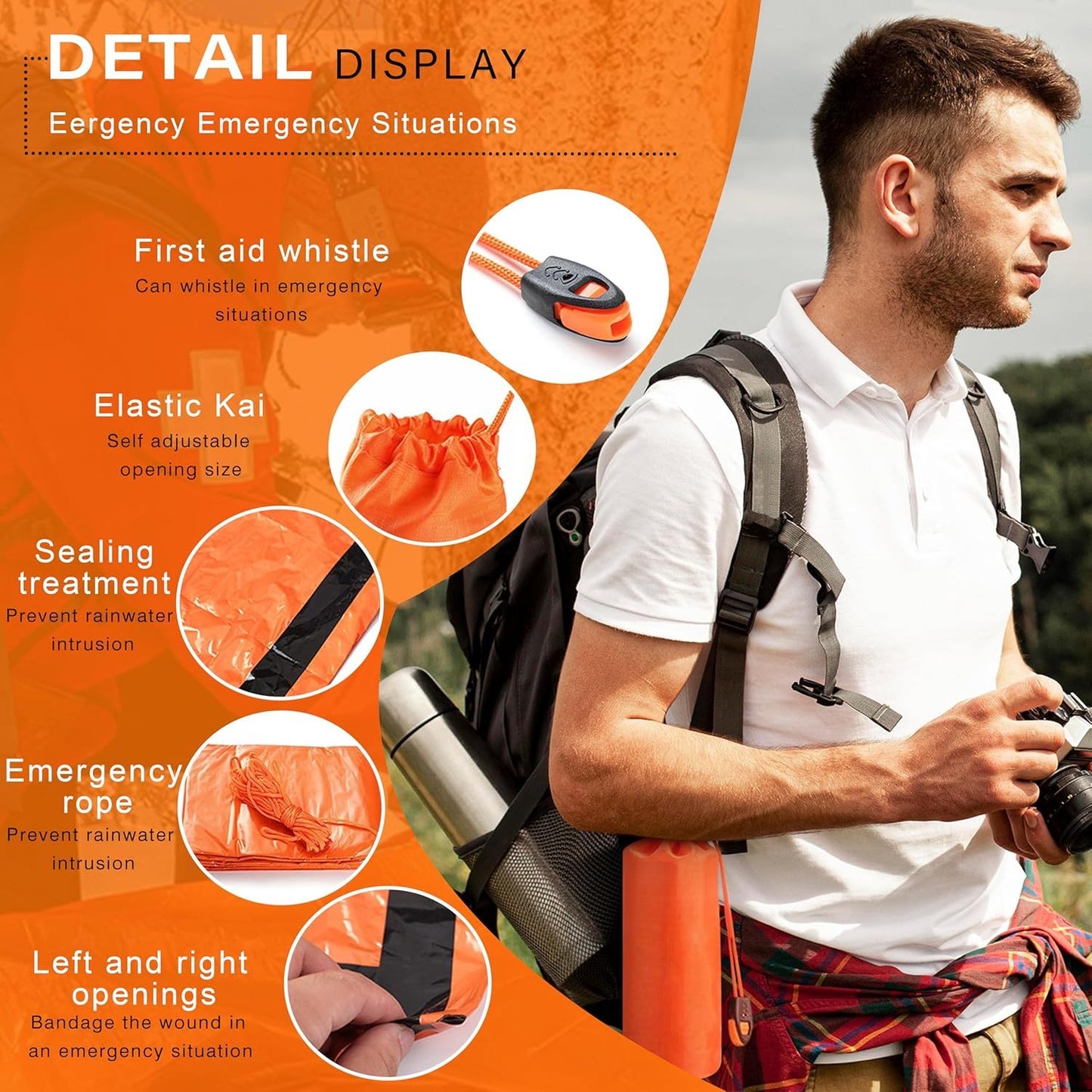 Emergency Kit, 2-Person Emergency Survival Tent Shelter, with Snake Bite Kit