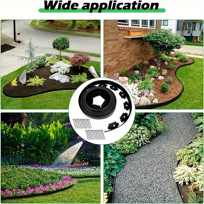 10m Long*10cm High L-shaped Green Grass Isolation Strip Garden Lawn Green Strip Isolation Plate Separation Strip Landscaping Isolation Bar
