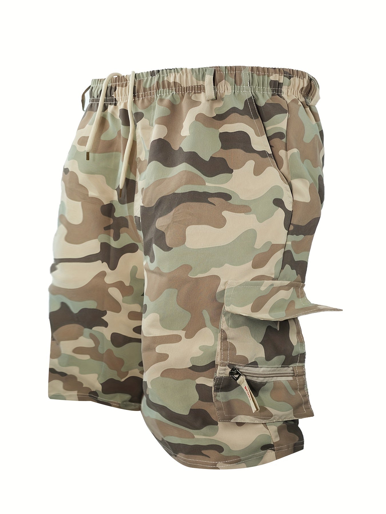 Men's Outdoor Tactical Shorts, Summer Casual Sports Drawstring Shorts With Multiple Pockets