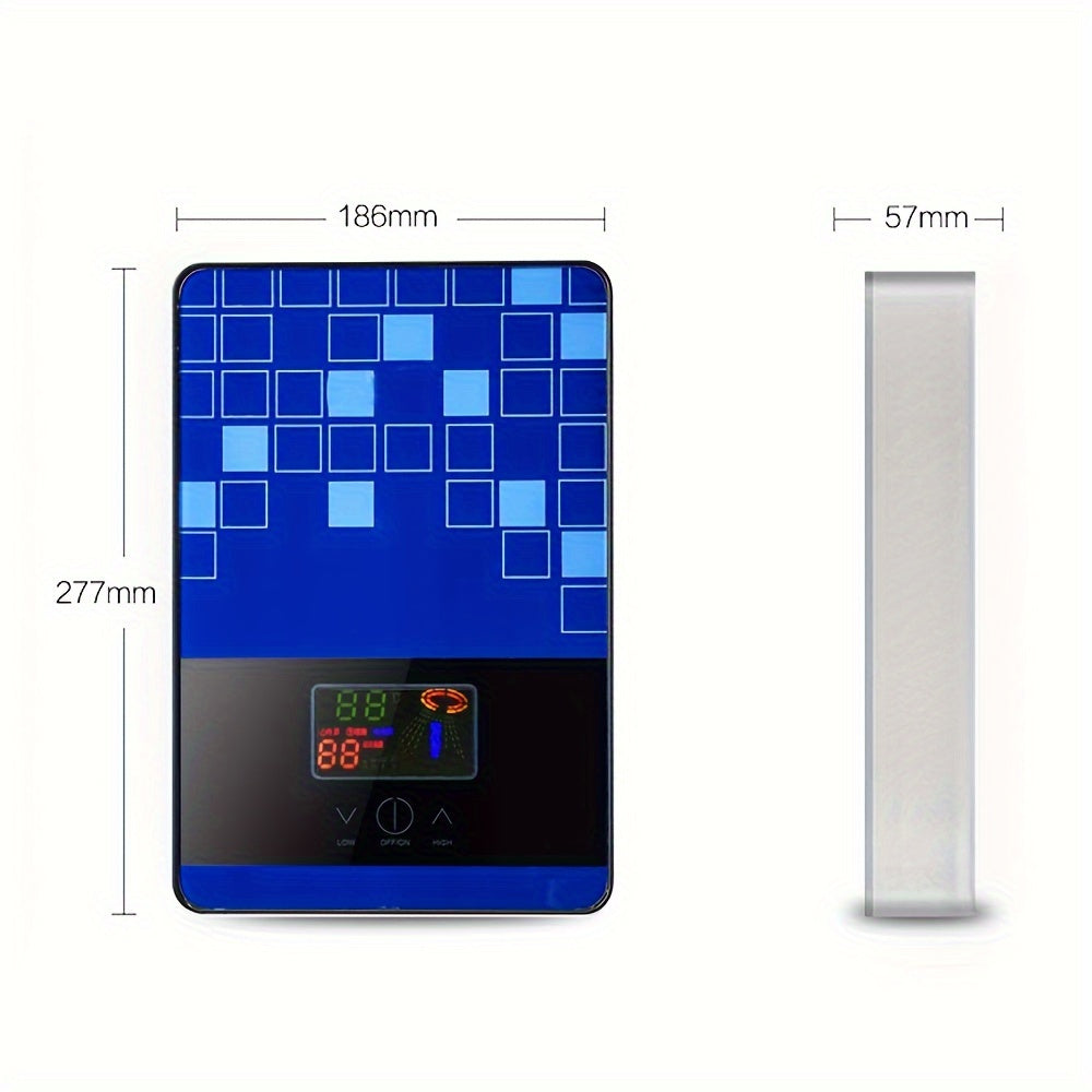 Tankless Electric Water Heater with Precise Temperature Control & Safety Protections - Large LED Display, Adjustable Flow, Overheat Auto Shutdown