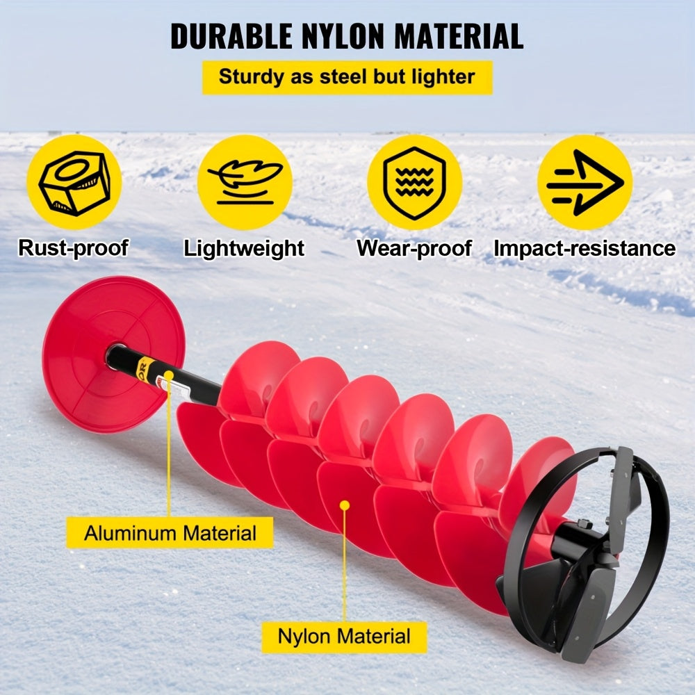Ice Drill Auger, 8'' Diameter Nylon Ice Auger, 41'' Length Ice Auger Bit