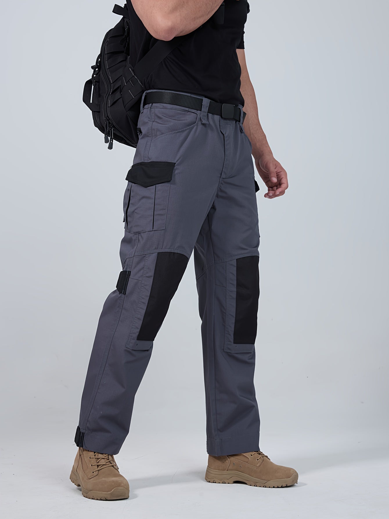 Men's straight-leg tactical trousers, They are water-repellent