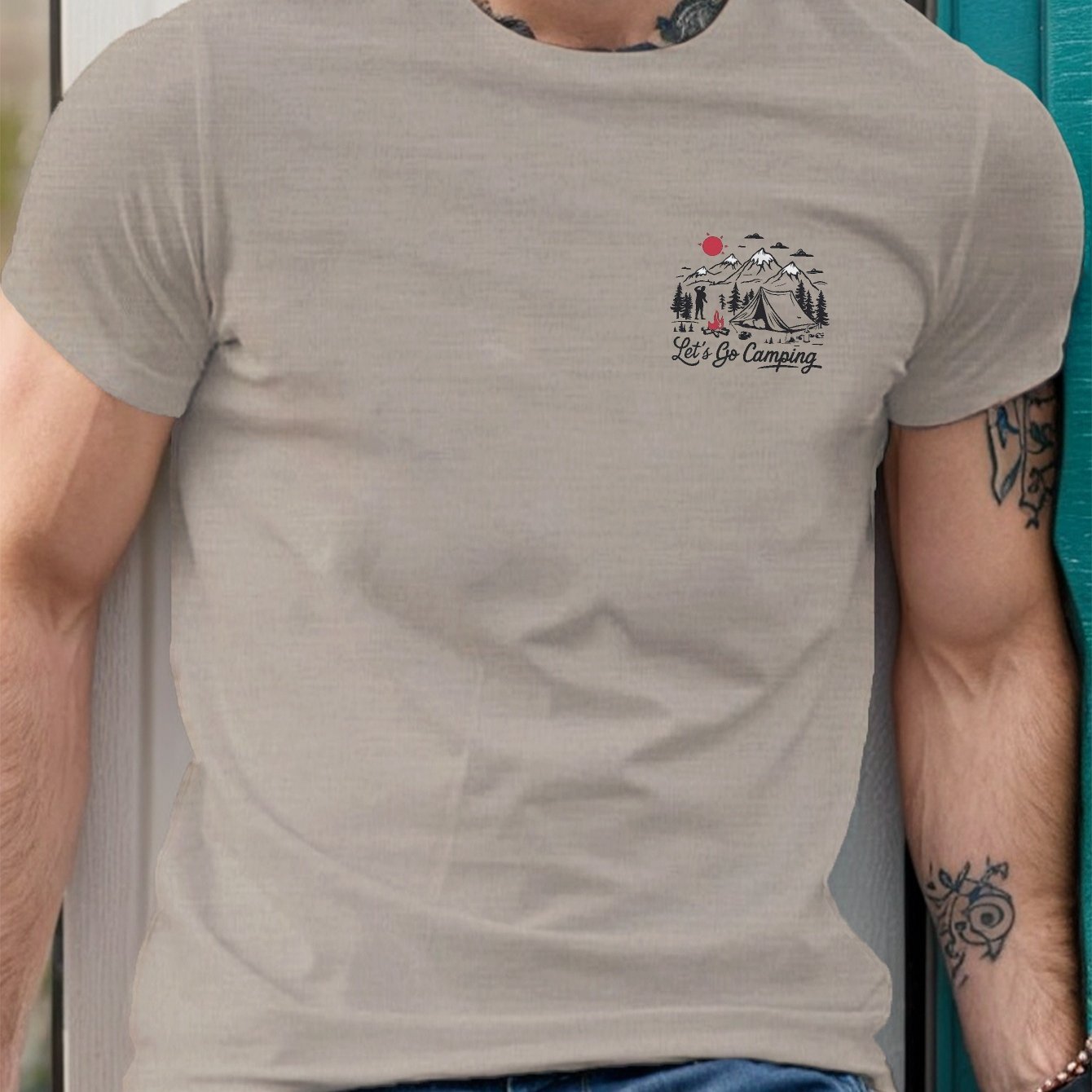 Big & Tall Men's 'Let's Go Camping' Graphic Tee