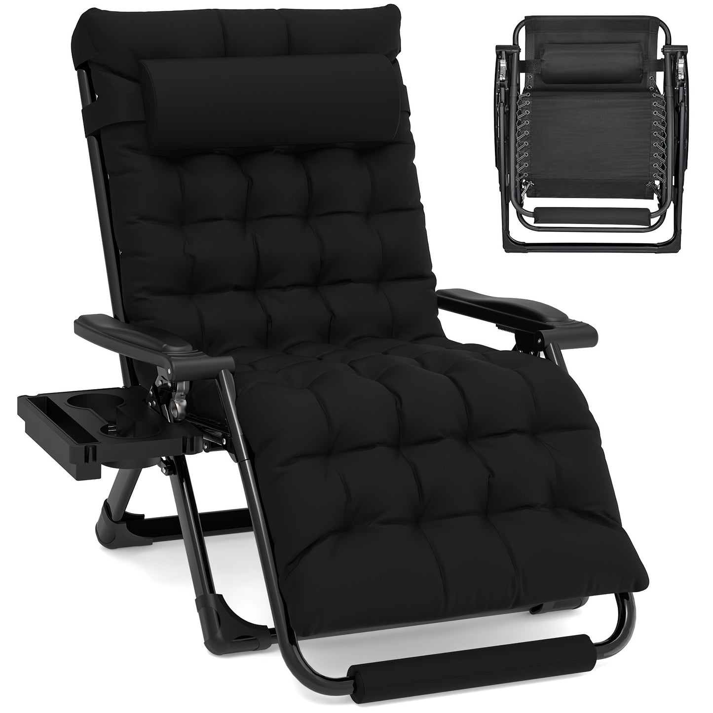Zero Gravity Chairs XXL, 33In Padded Zero Gravity Lounge Chair