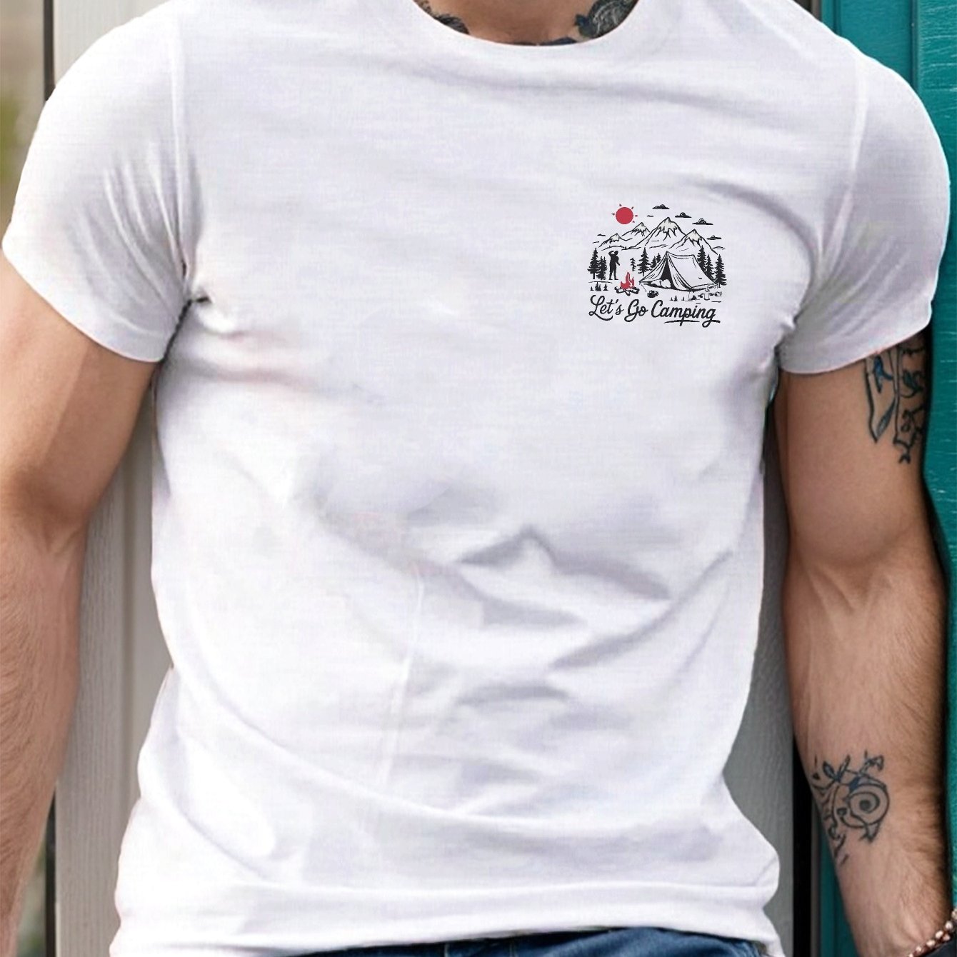 Big & Tall Men's 'Let's Go Camping' Graphic Tee