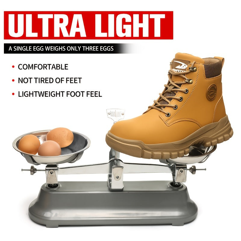 Men's Vintage High-Top Hiking Boots - Waterproof, Anti-Smashing, Comfortable & Durable