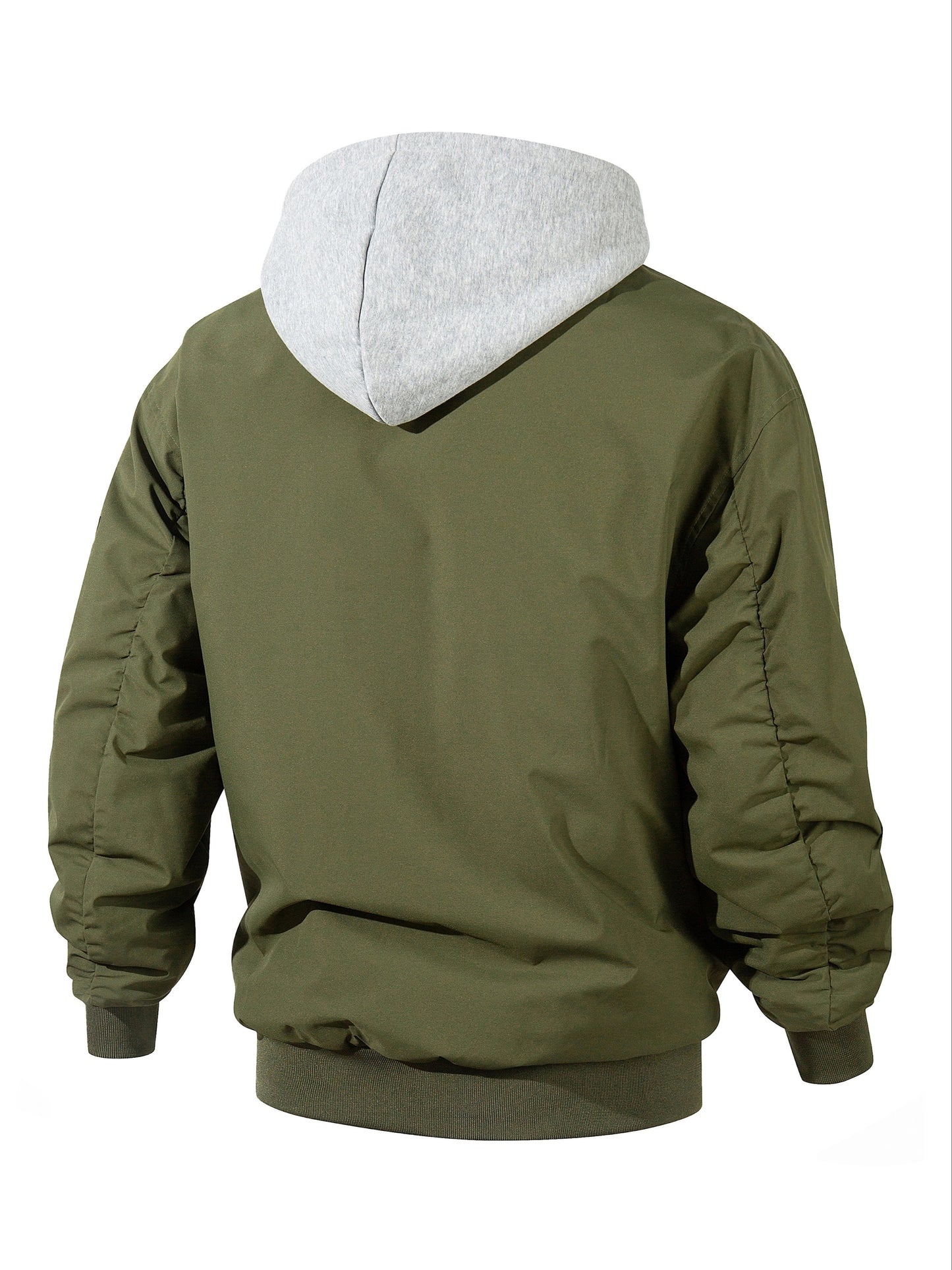 Men's Solid Color Windproof Soft Shell Jacket, Multi-pocket Design