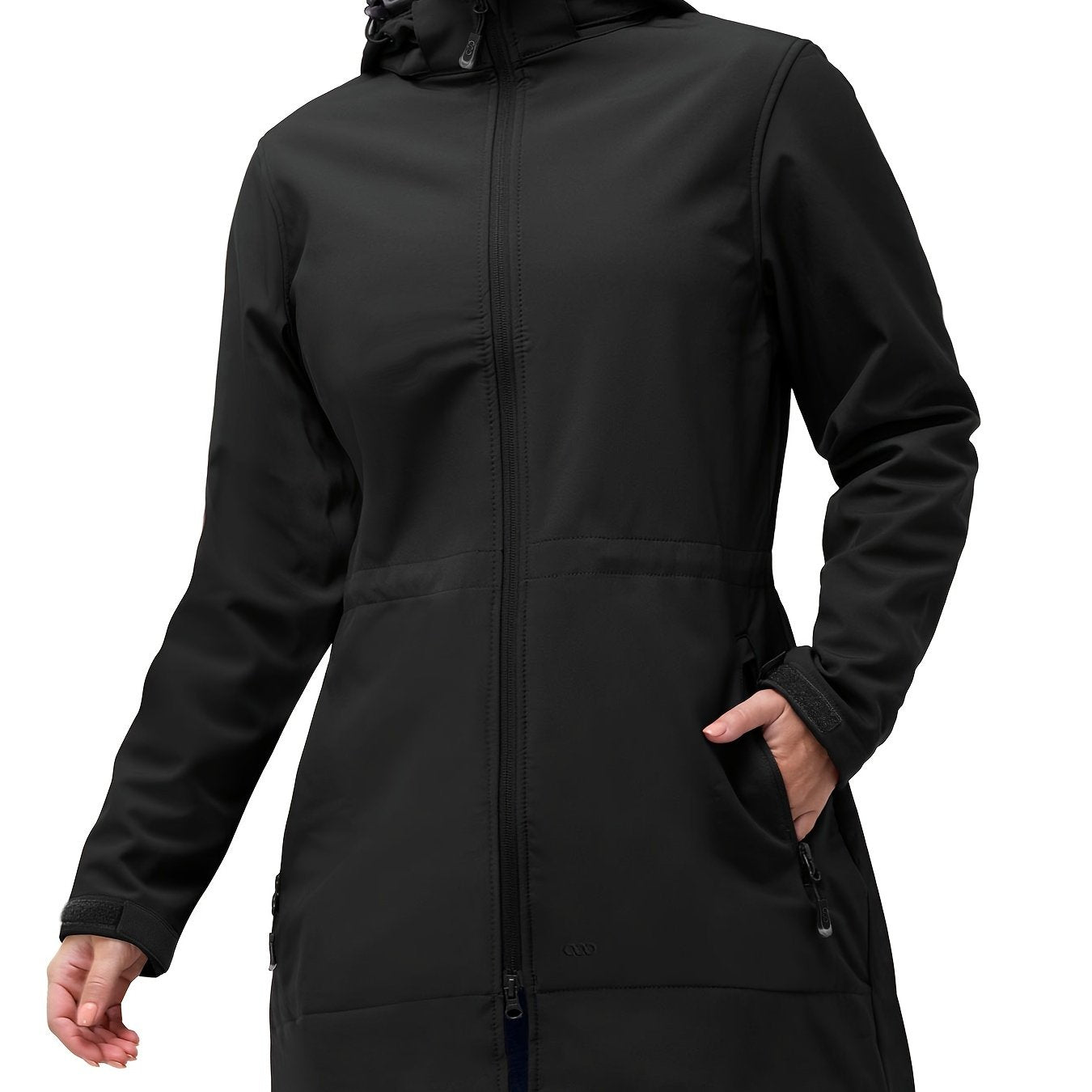 Women's Waterproof Softshell Long Rain Jacket with Hood