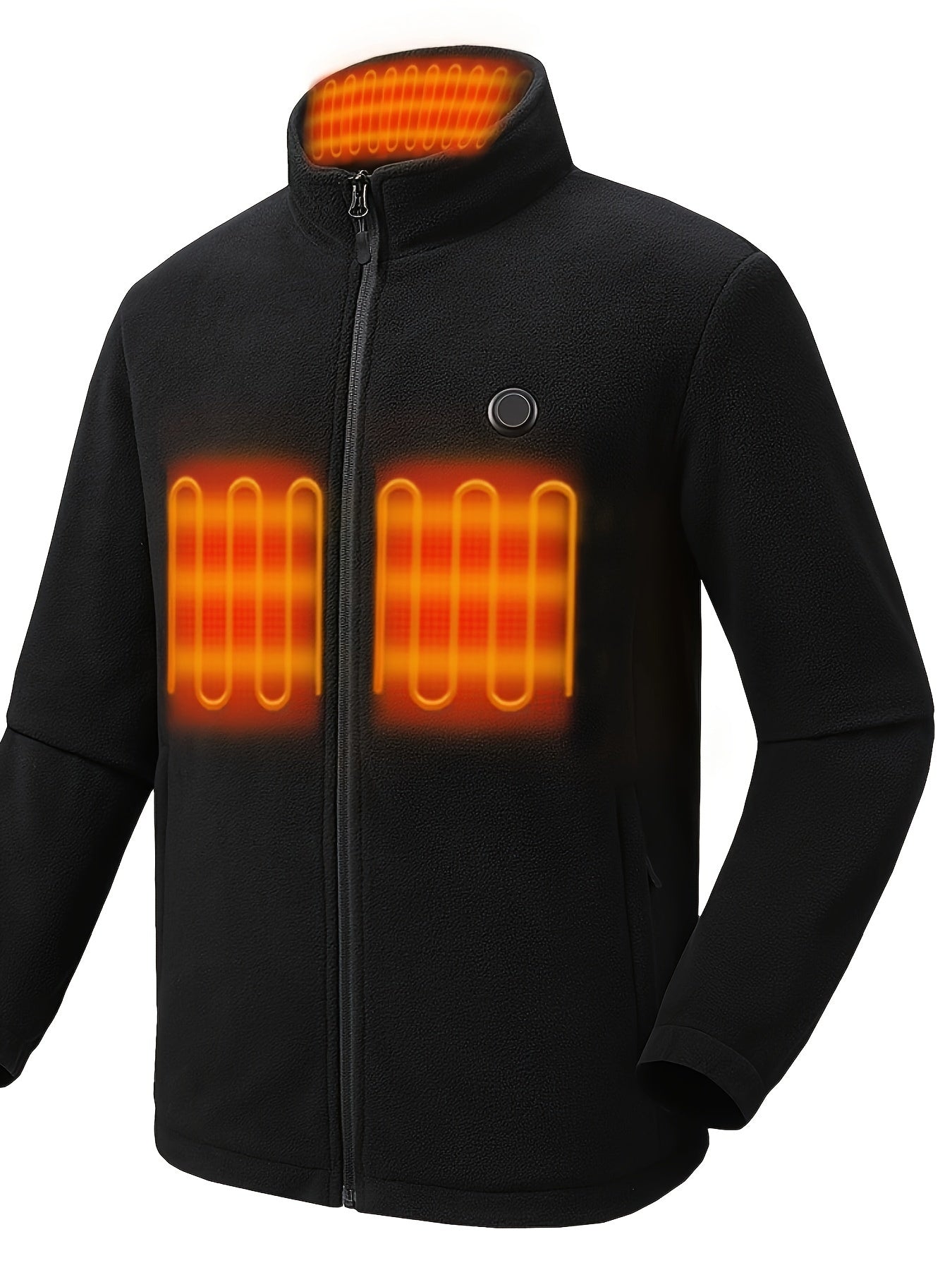 Men's Warm Heated Sport Coat Fleece Jacket, Battery Pack 7.4V Fast Heating, (with Batteries)