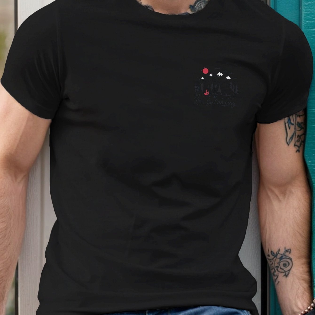Big & Tall Men's 'Let's Go Camping' Graphic Tee