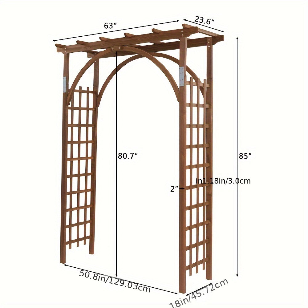 Beautiful And Practical Garden Arch Dark Brown