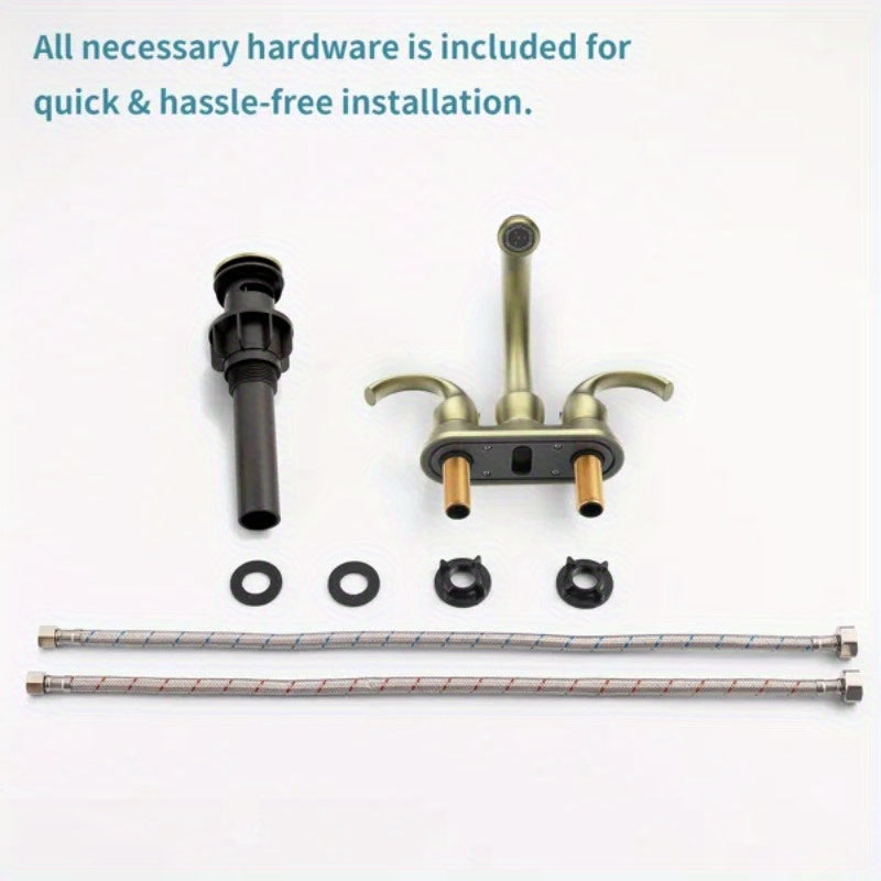 Bathroom Faucet 2-Handle Brushed Golden with Aerator