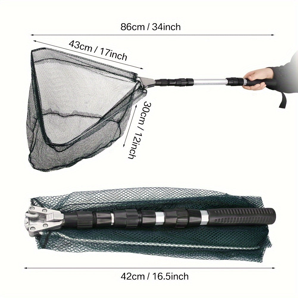 Durable Foldable Fish Net, Extend to 34-51Inches